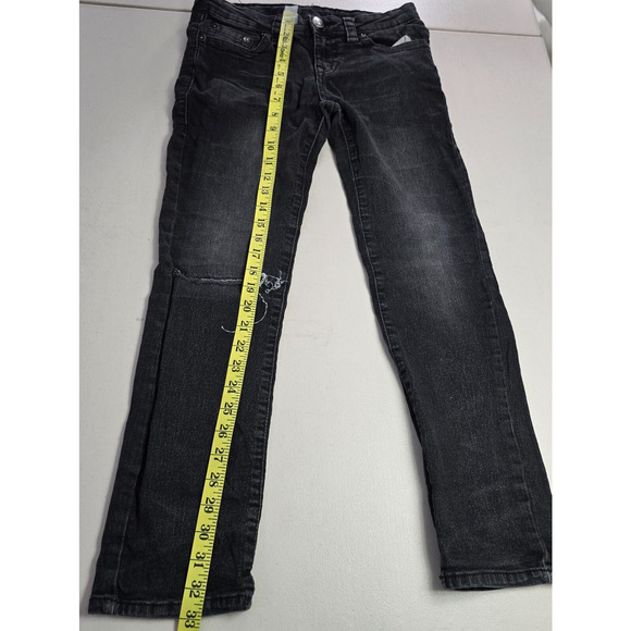 True Religion Gino Jeans Women's 10 Black Distressed Relaxed Slim - Picture 13 of 16